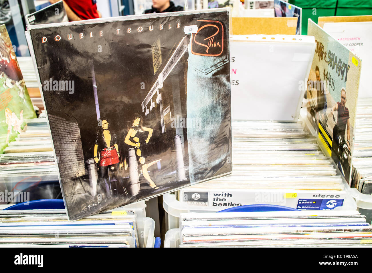 Corato, Polen, 11. Mai 2019 Ian Gillan Vinyl Album auf Display für Verkauf, Vinyl, LP, Album, Rock, englischer Sänger und Songwriter, Sammlung von Vinyls Stockfoto