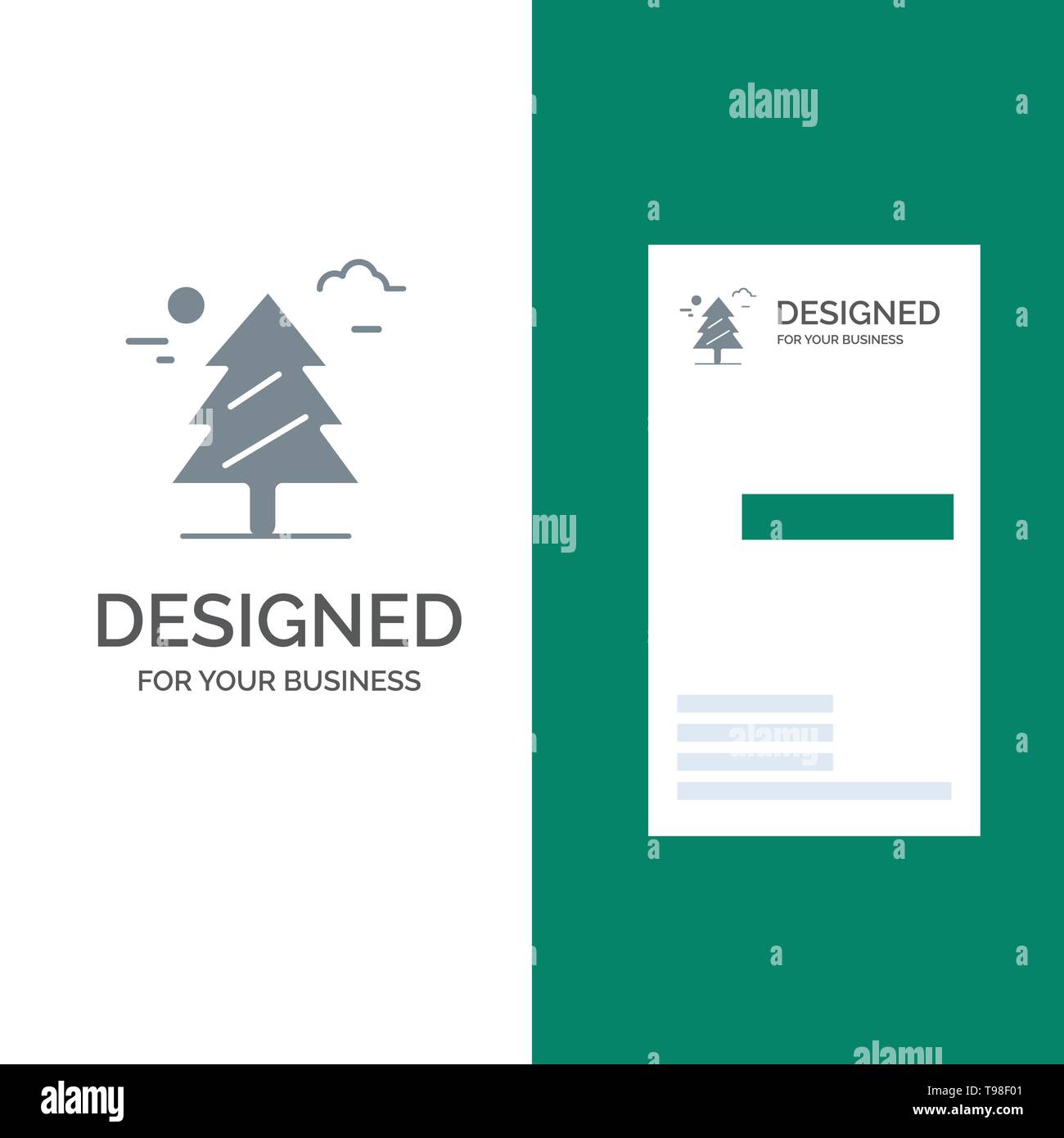 Wald, Baum, Weald, Kanada Grau Logo Design und Business Card Template Stock Vektor