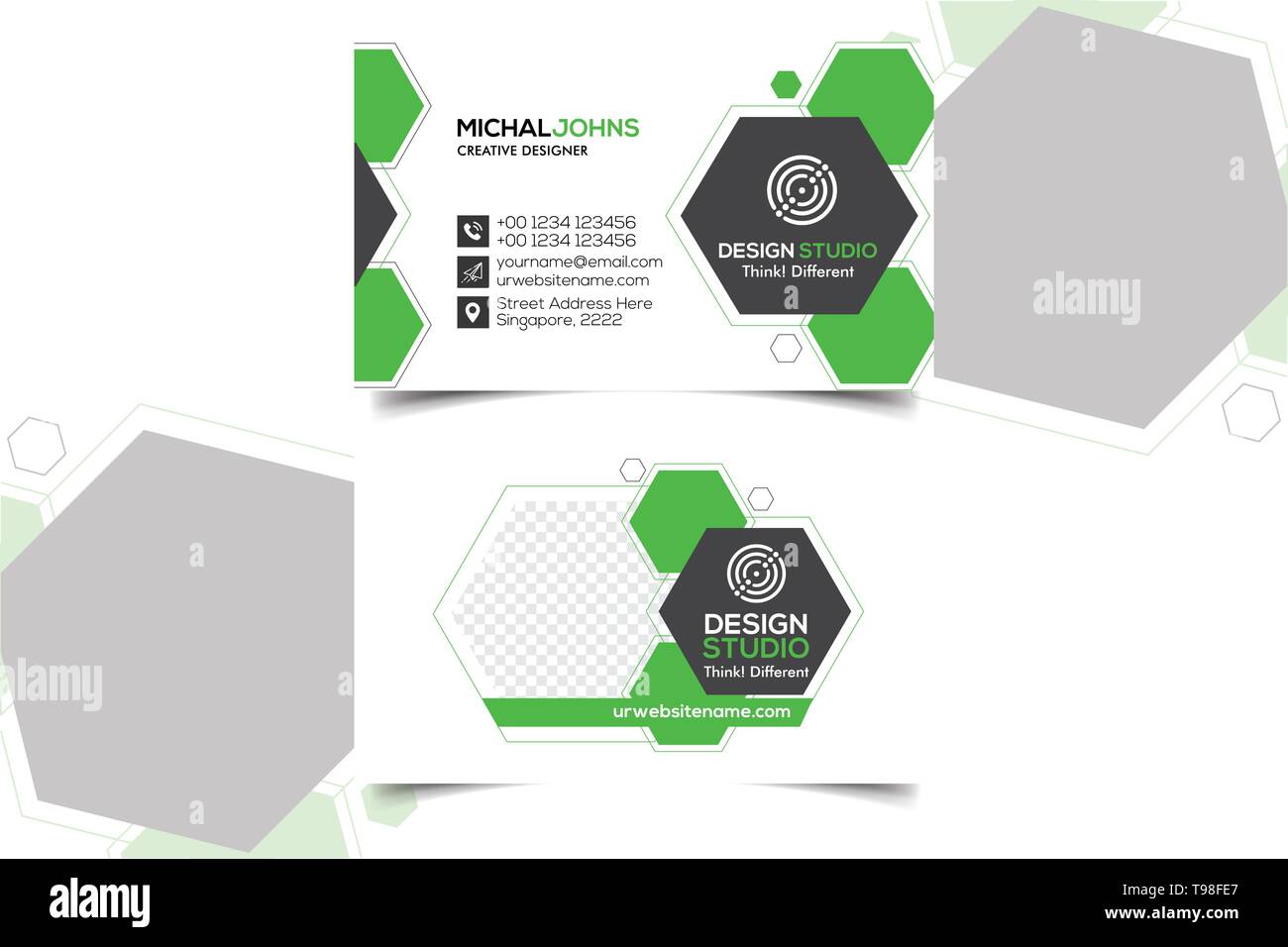 Polygon Abstract Corporate Business Card Design Stock Vektor
