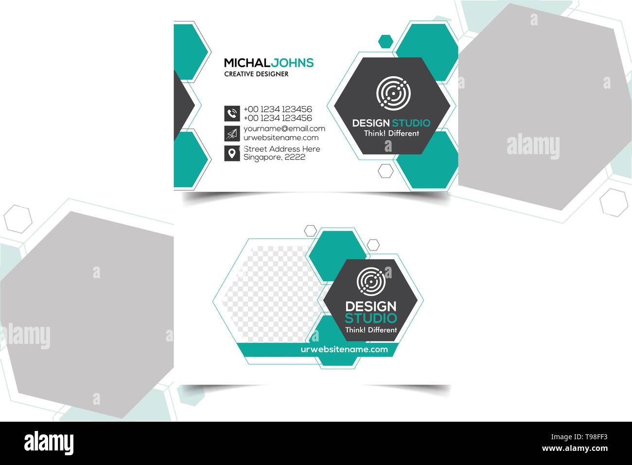 Polygon Abstract Corporate Business Card Design Stock Vektor
