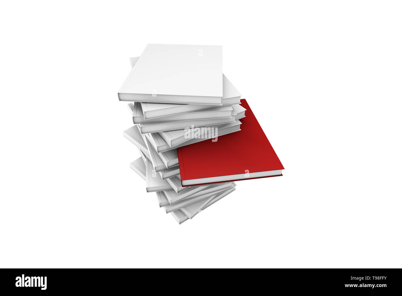 Aus Konzept, perspektivische Ansichten der vertikalen leeres Buch cover Vorlage mit Kopieren, auf weißem Hintergrund. Stockfoto