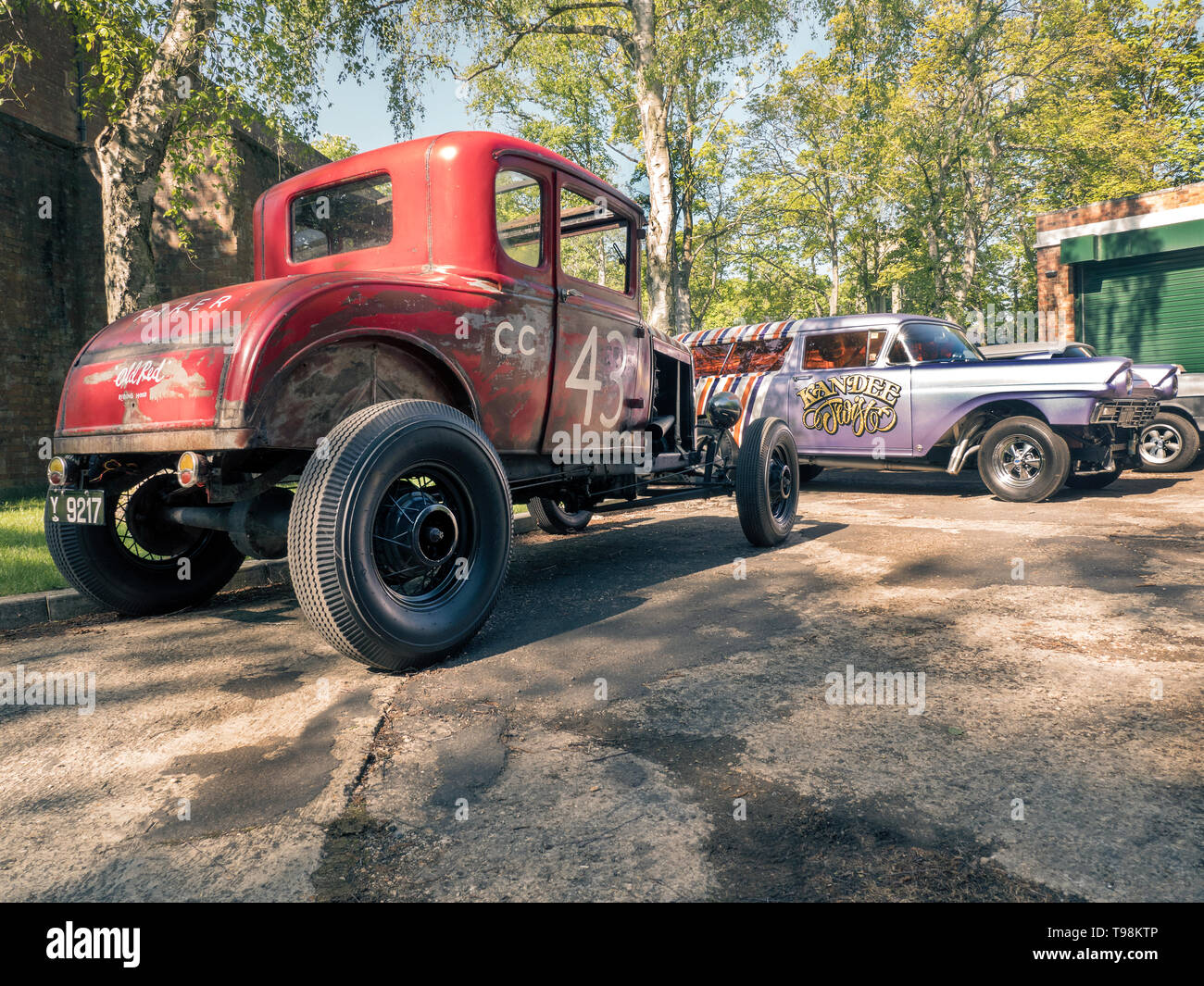 Gruppe von Hot Rods im Bicester Erbe Stockfoto