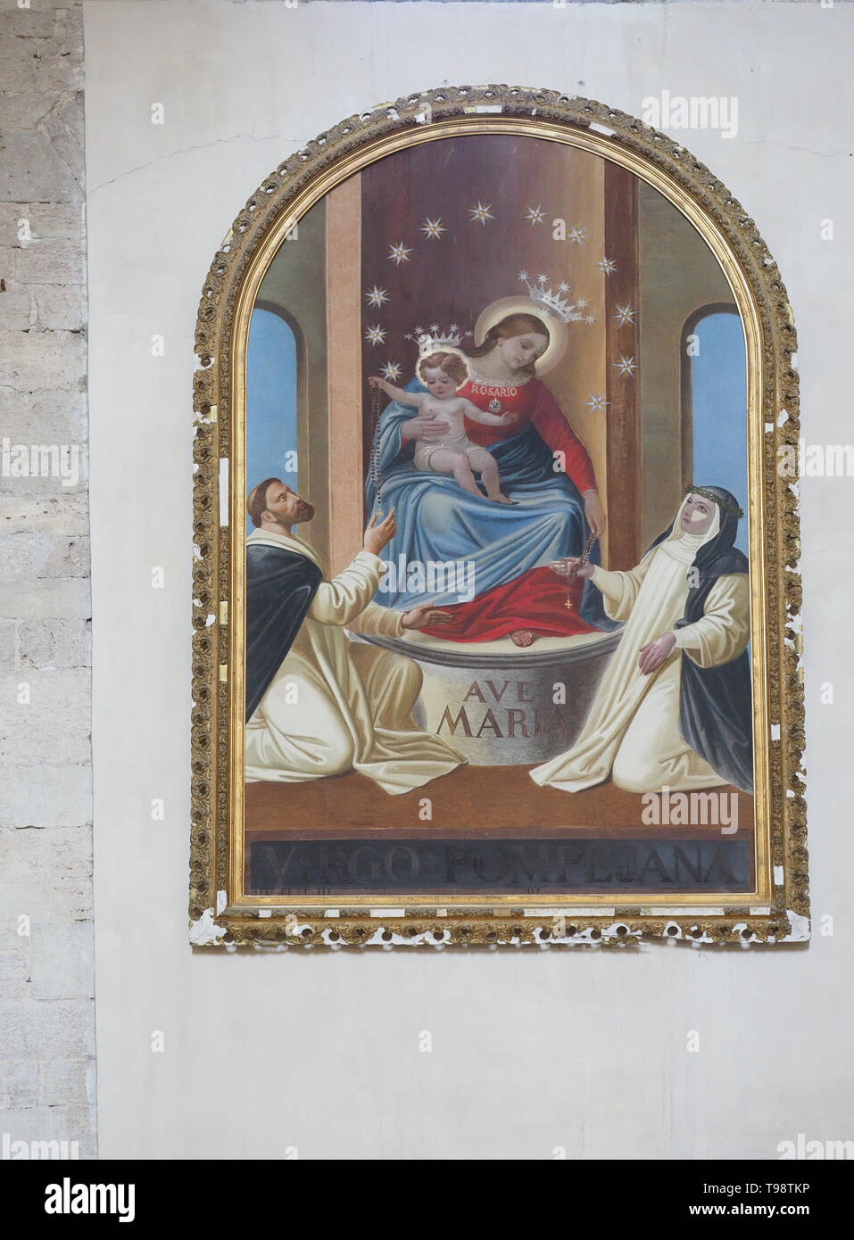 Todi Umbrien Italia Italien. Kirche San Fortunato Interieur. Kapelle der "Madonna di Pompei", Malerei. Stockfoto
