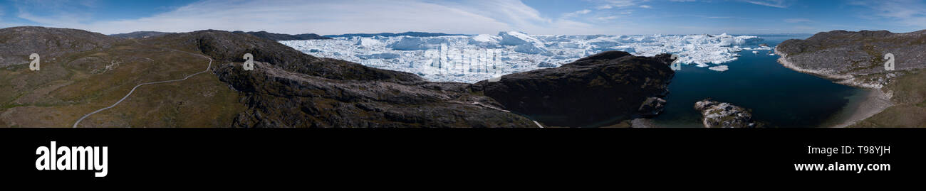 Eisberge in der Diskobucht auf Mittsommer, Grönland Stockfoto