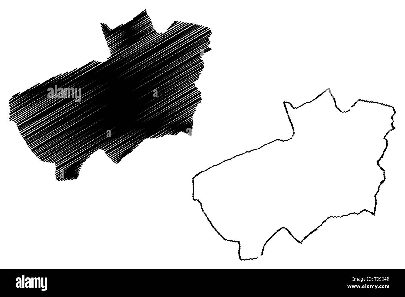 Souk Ahras Provinz (Provinzen Algeriens, die Völker der Demokratischen Volksrepublik Algerien) Karte Vektor-illustration, kritzeln Skizze Souk Ahras Karte Stock Vektor