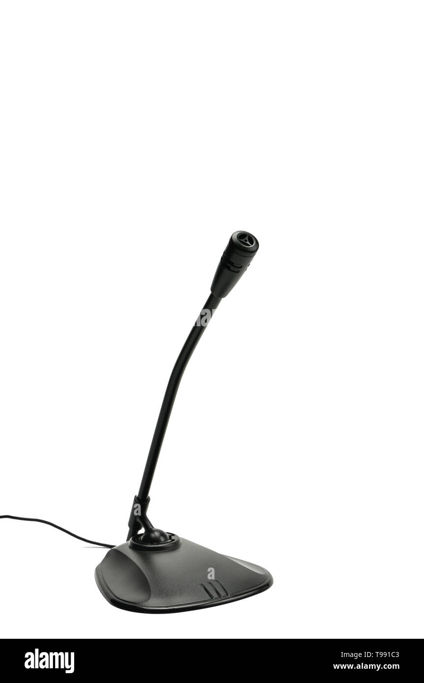 Mikrofon für das Gespräch auf einem isolierten weißen Hintergrund Stockfoto