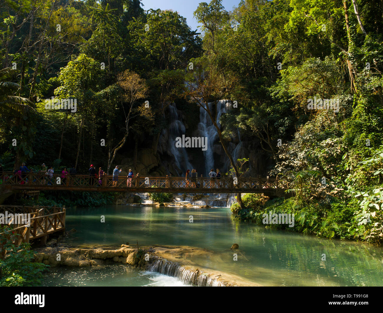 Kuang Si Wasserfälle, Luang Prabang, Laos Stockfoto