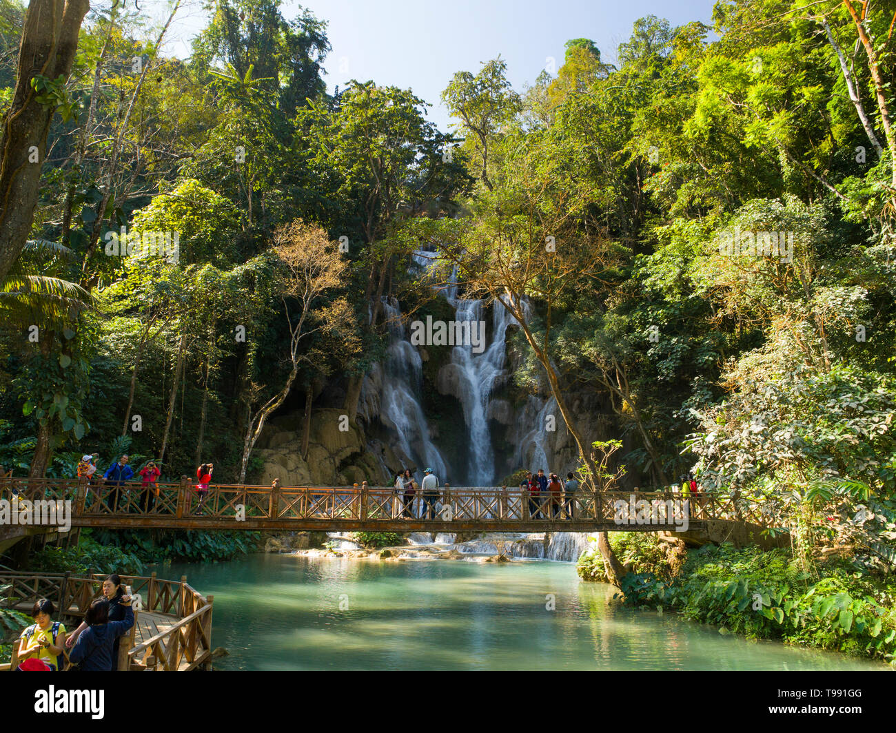 Kuang Si Wasserfälle, Luang Prabang, Laos Stockfoto