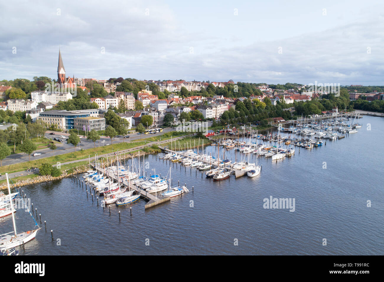 Luftaufnahmen von Flensburg, Ostsee, Deutschland Stockfoto