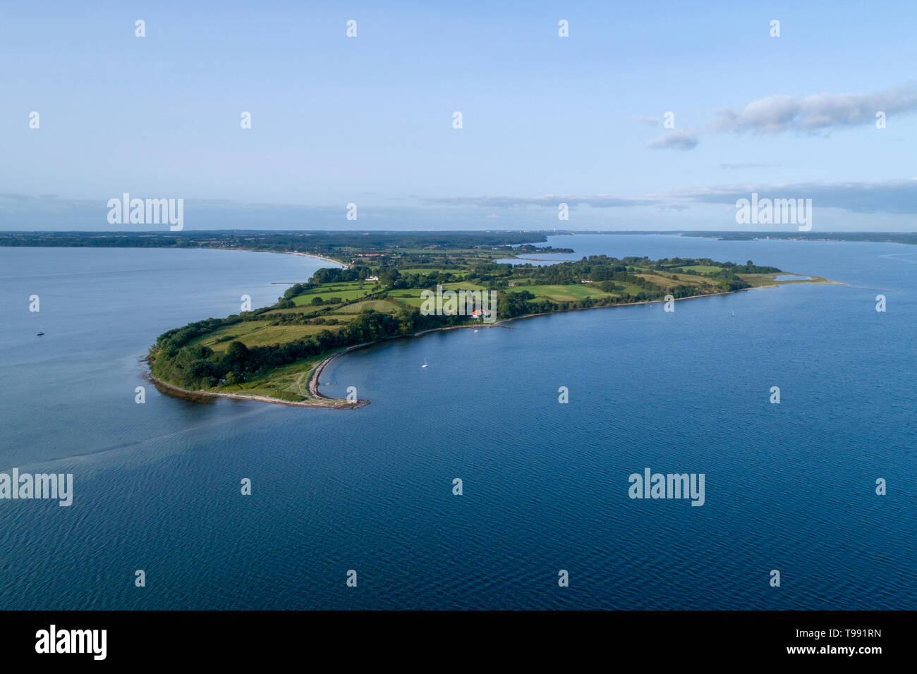 Luftaufnahmen Halbinsel Holnis, Glücksburg, Ostsee, Deutschland Stockfoto