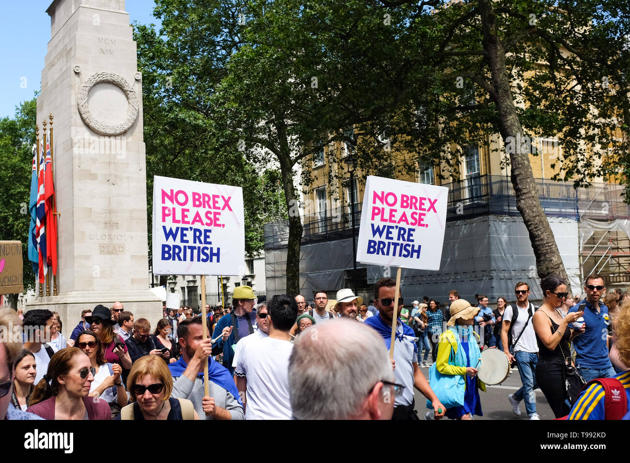 Die Teilnehmer an einem Pro-EU-Kundgebung in London, England, am 2. Juli 2016. Stockfoto