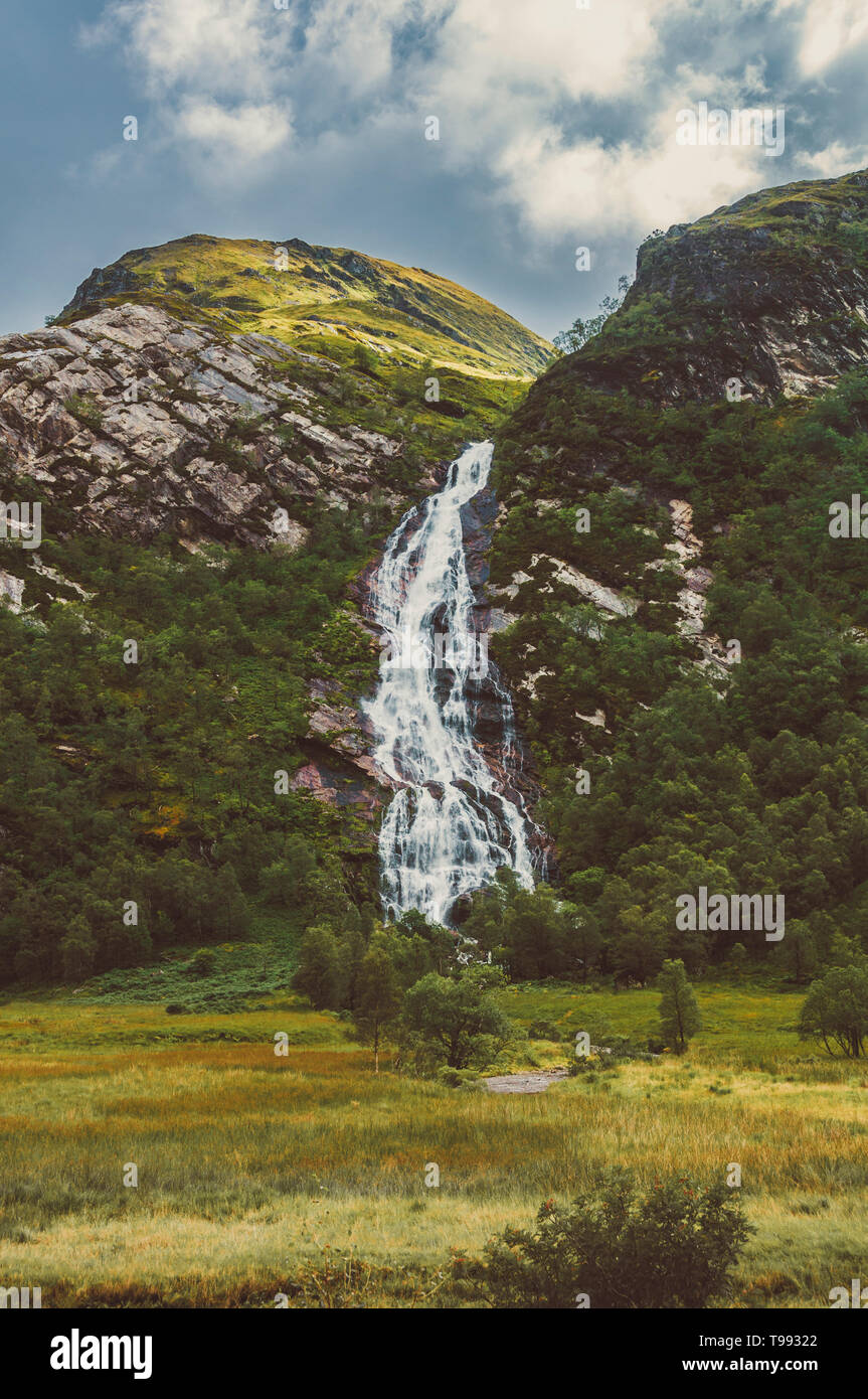 Steall Falls, Glen Nevis, Highlands, Schottland Stockfoto