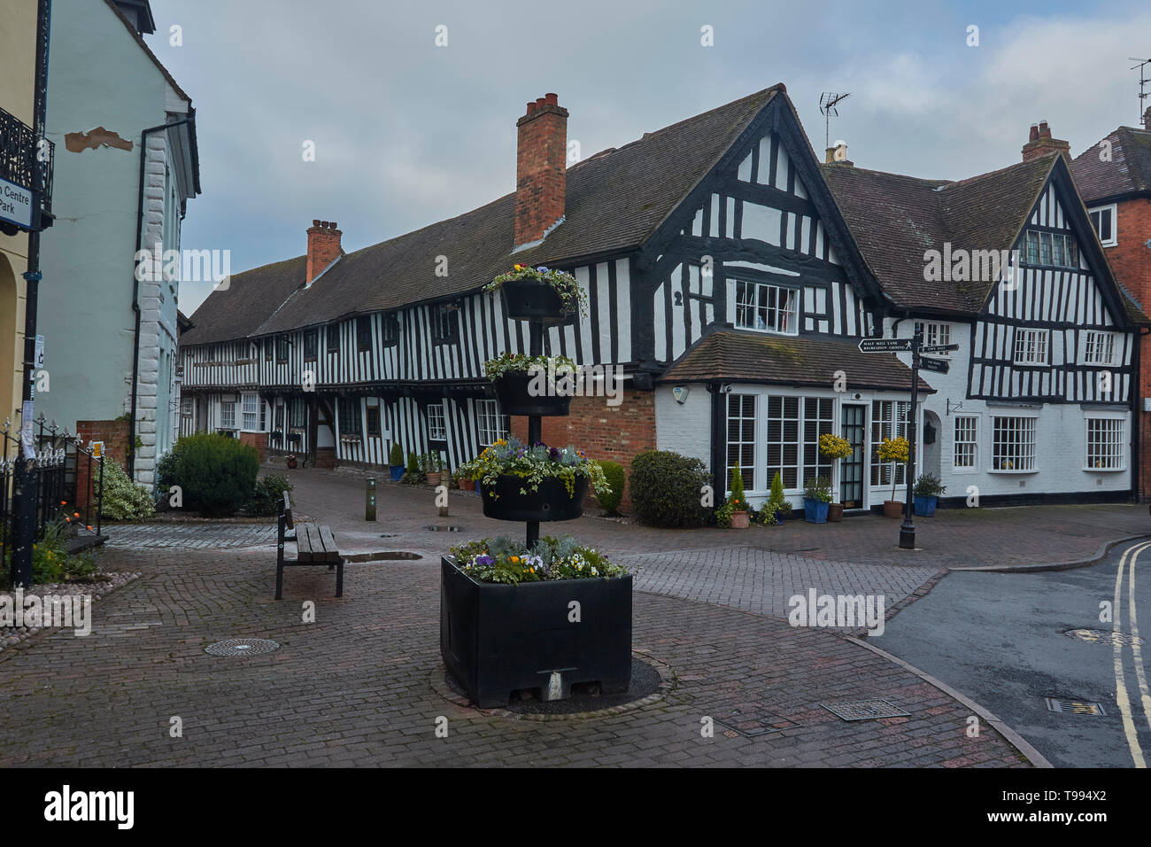 Alcester Dorfzentrum in der Nähe von Evesham, England, Vereinigtes Königreich, Europa Stockfoto