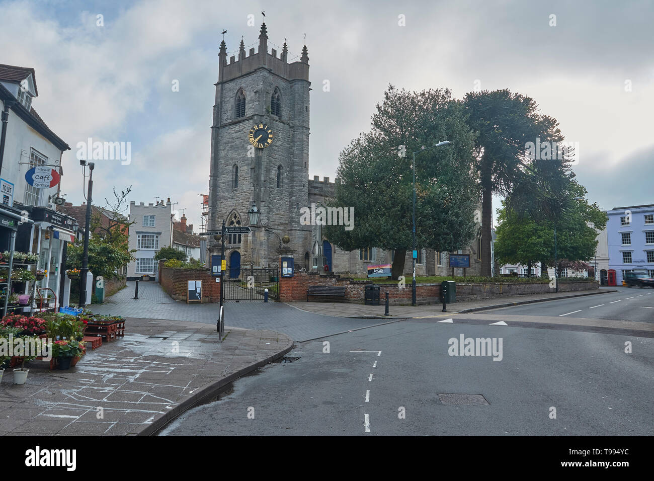 Alcester Dorfzentrum in der Nähe von Evesham, England, Vereinigtes Königreich, Europa Stockfoto