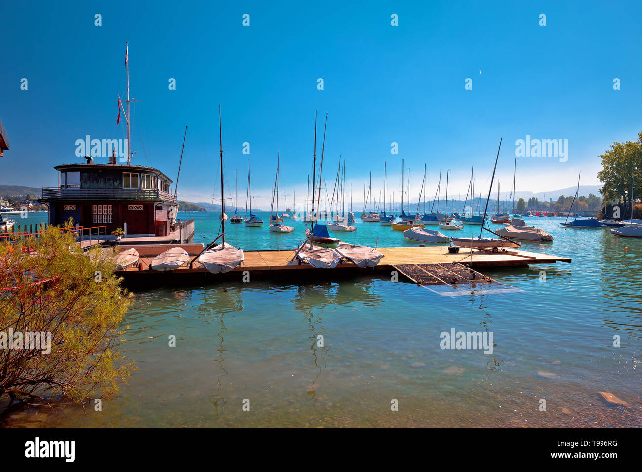 Coloruful Zürich See und Schweizer Querformat, Zentralschweiz Stockfoto