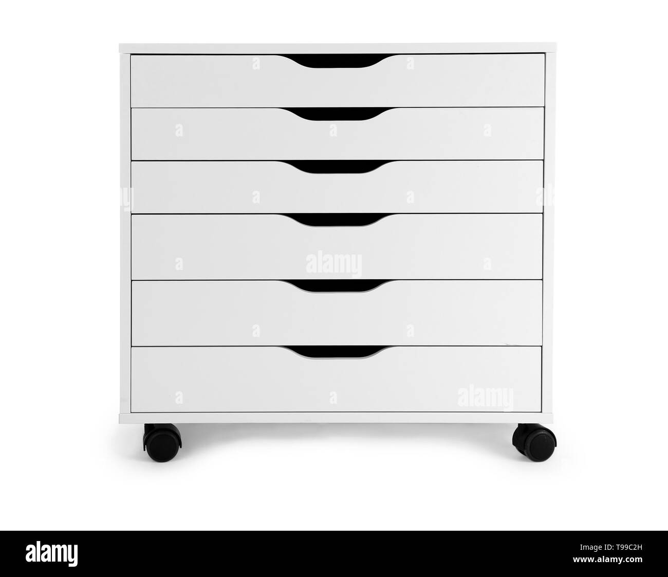 Kommode auf weißem Hintergrund Stockfoto