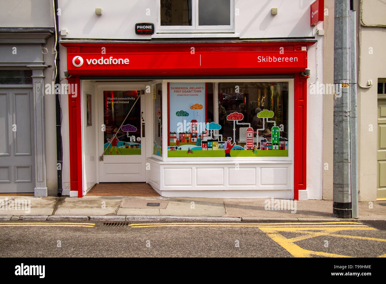 Vodafone Handy shop in Skibbereen Irland Stockfoto