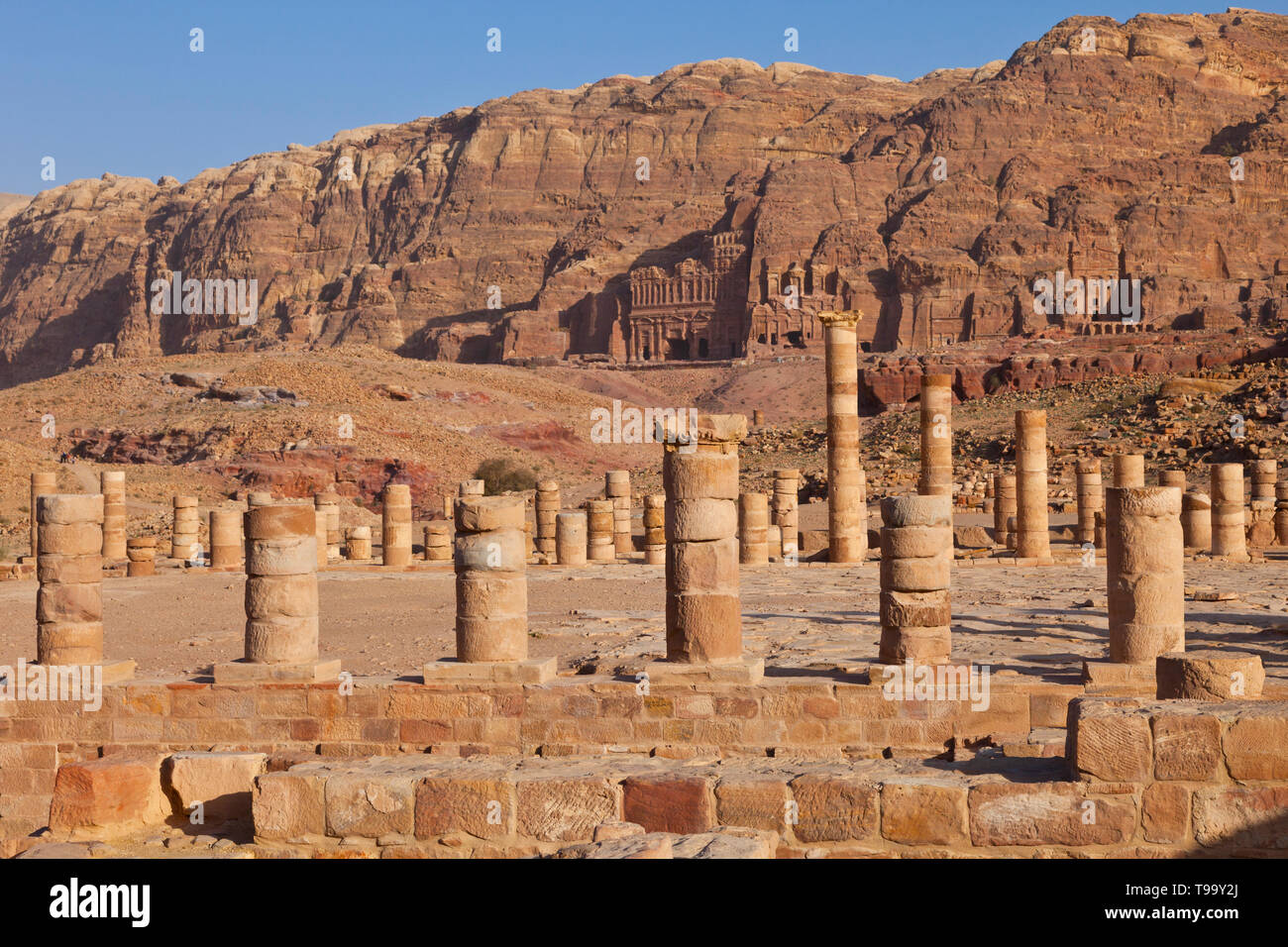 Templo Griego, Petra, Jordanien, Oriente Medio Stockfoto