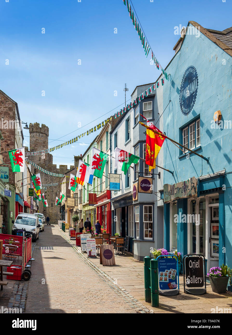 Palace Street Caernarfon, Wales. Stockfoto