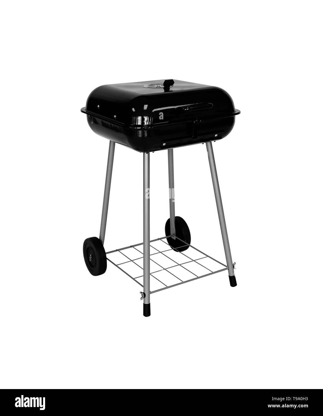 Edelstahl heavy duty outdoor Grillen auf weißem Hintergrund Stockfoto