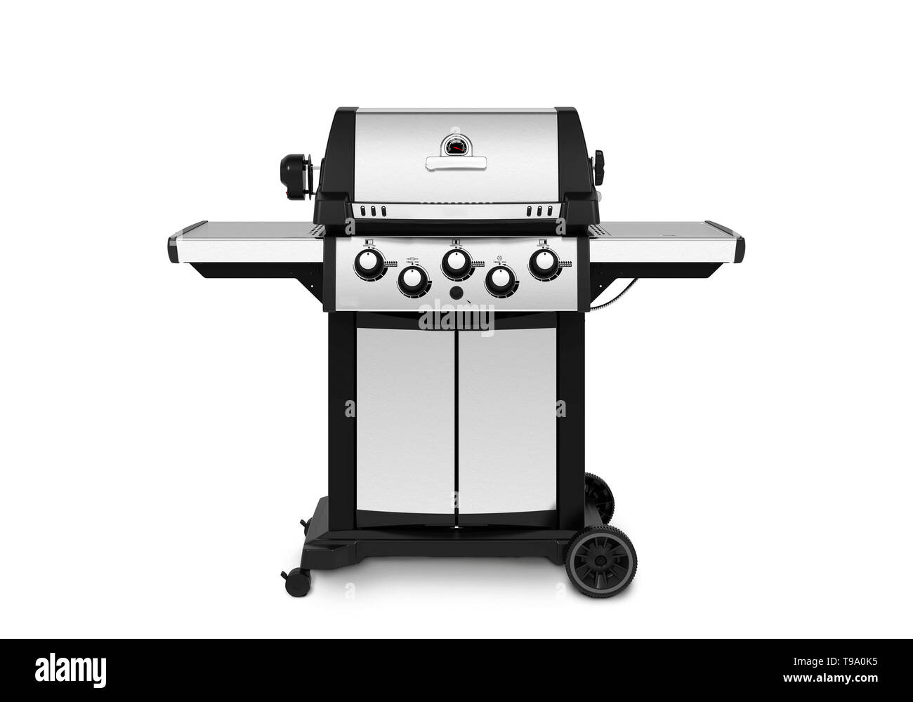 Edelstahl heavy duty outdoor Grillen auf weißem Hintergrund Stockfoto