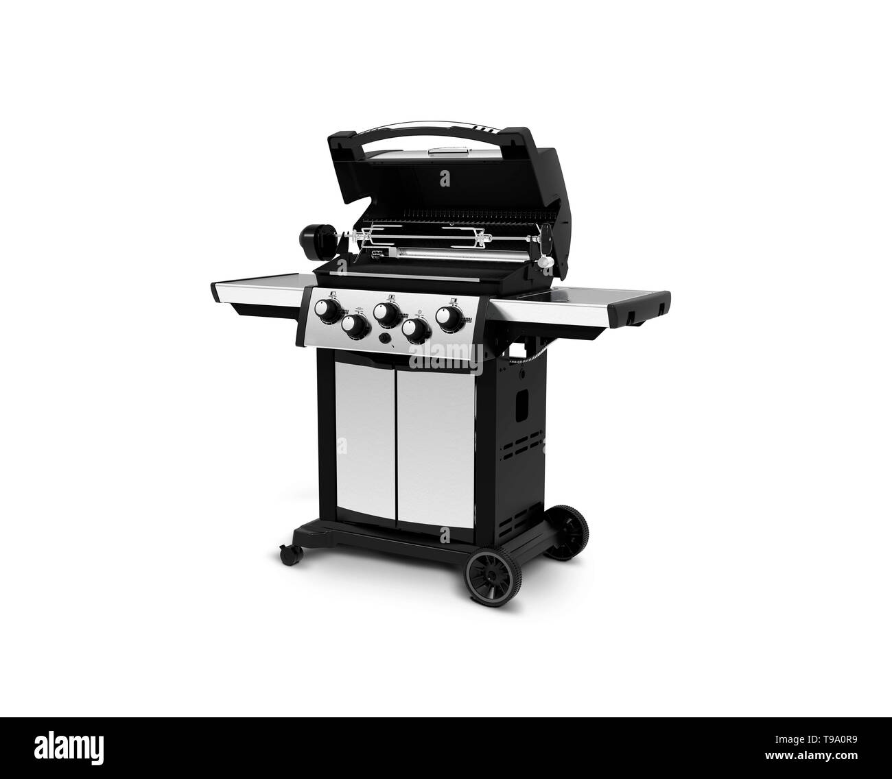 Edelstahl heavy duty outdoor Grillen auf weißem Hintergrund Stockfoto