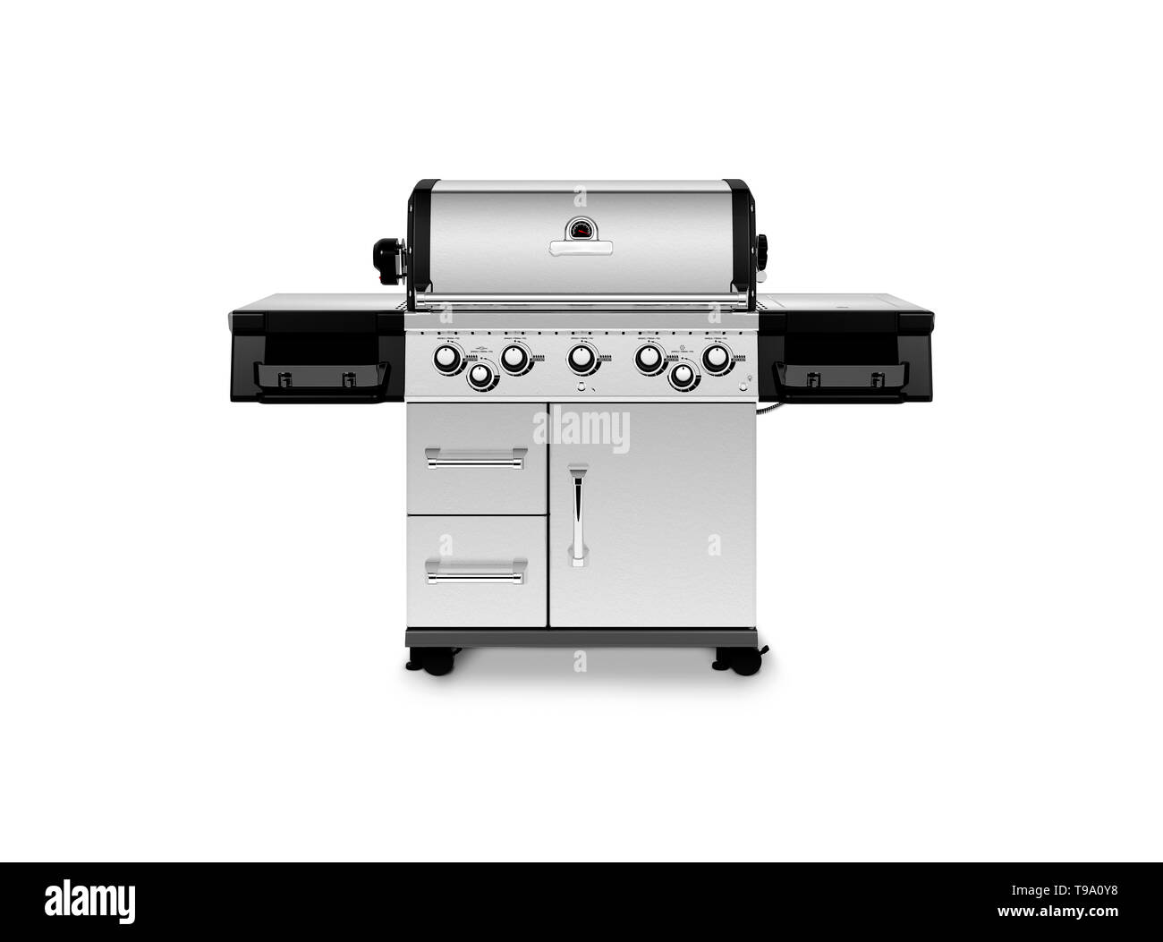 Edelstahl heavy duty outdoor Grillen auf weißem Hintergrund Stockfoto