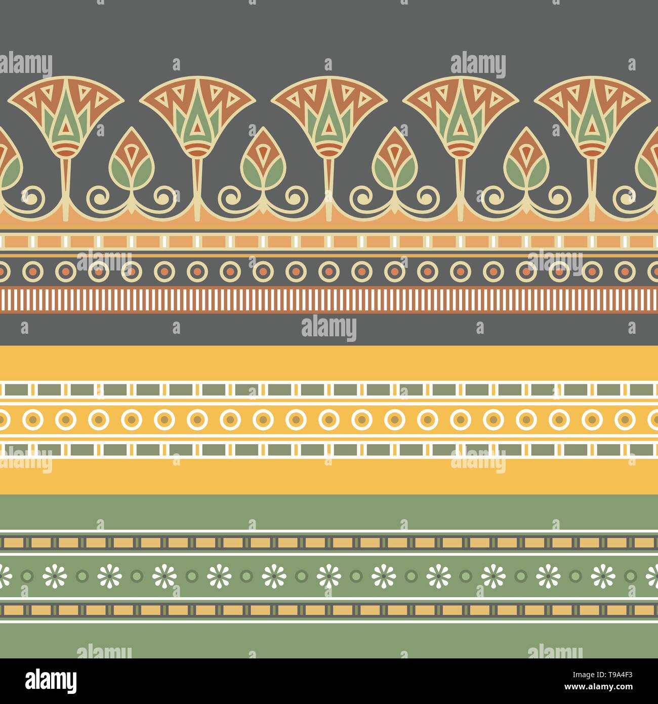 Die nahtlose Vektor Illustration des ägyptischen nationalen Ornament mit einem Lotus. Stock Vektor