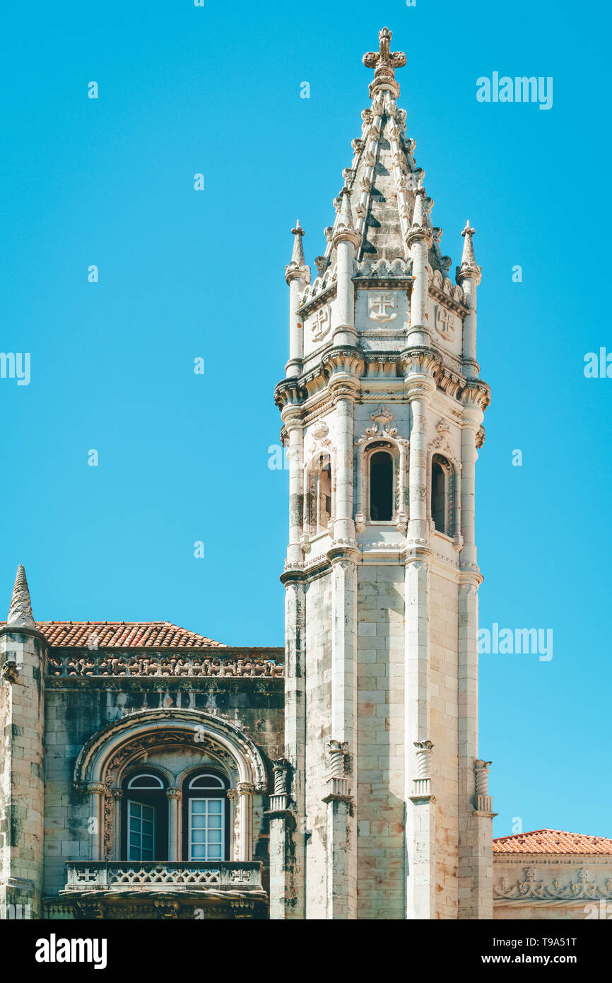 Hieronymites Jeronimos Kloster des Ordens des heiligen Hieronymus in Lissabon, Portugal ist in portugiesischer Spätgotischen manuelinischen Architektur Stil gebaut Stockfoto