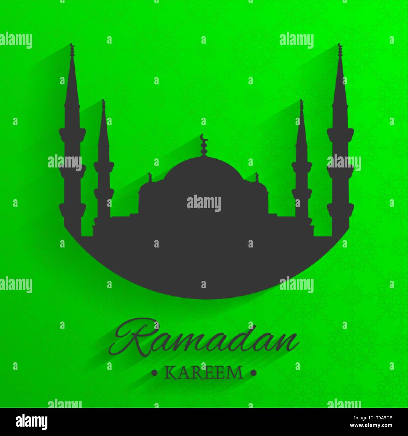 Moschee Silhouette und schriftlichen Ramadan Kareem mit grünem Hintergrund, islamische Muster, Vektor, Abbildung, eps-Datei Stock Vektor
