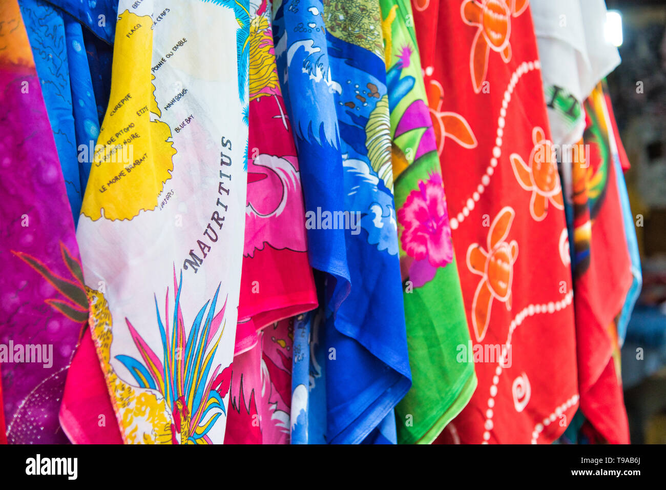 Sarong handgefertigte Hintergrund Texturen in Mauritius. Stockfoto