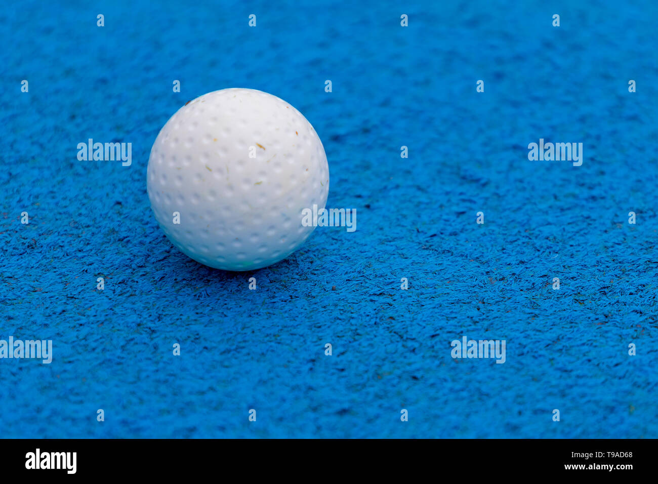 Hockey Kugel auf gefälschte Blue Grass Hintergrund Stockfoto