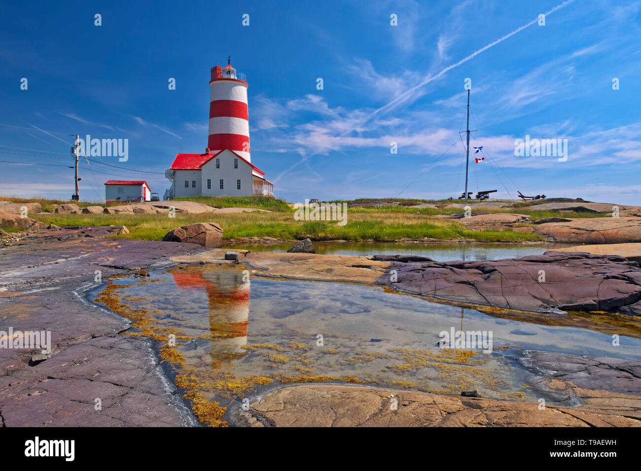 Pointe-des-Monts Leuchtturm entlang der Nordküste des Golf von St. Lawrence Pointe-des-Monts Quebec Kanada Stockfoto