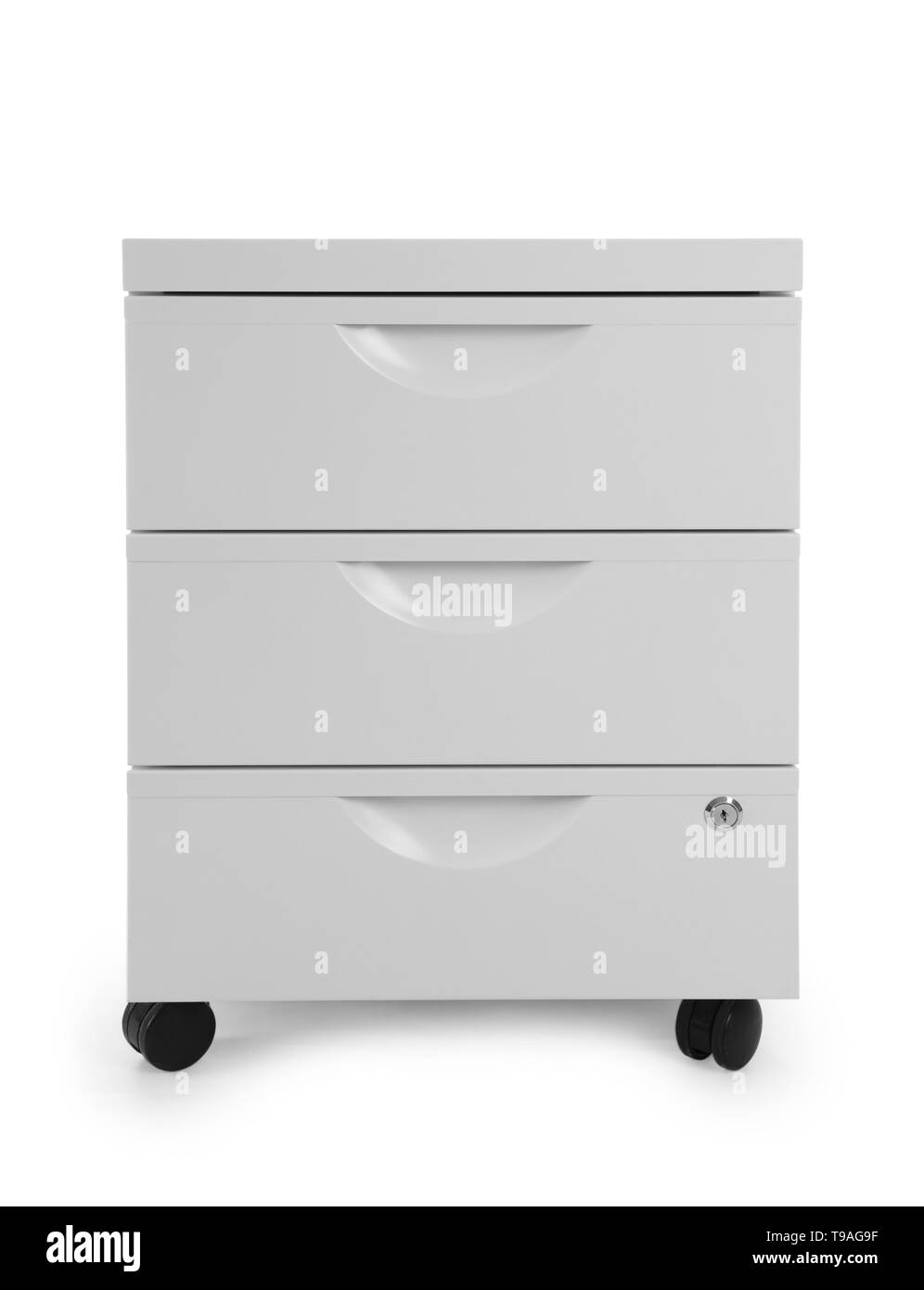 Kommode auf weißem Hintergrund Stockfoto