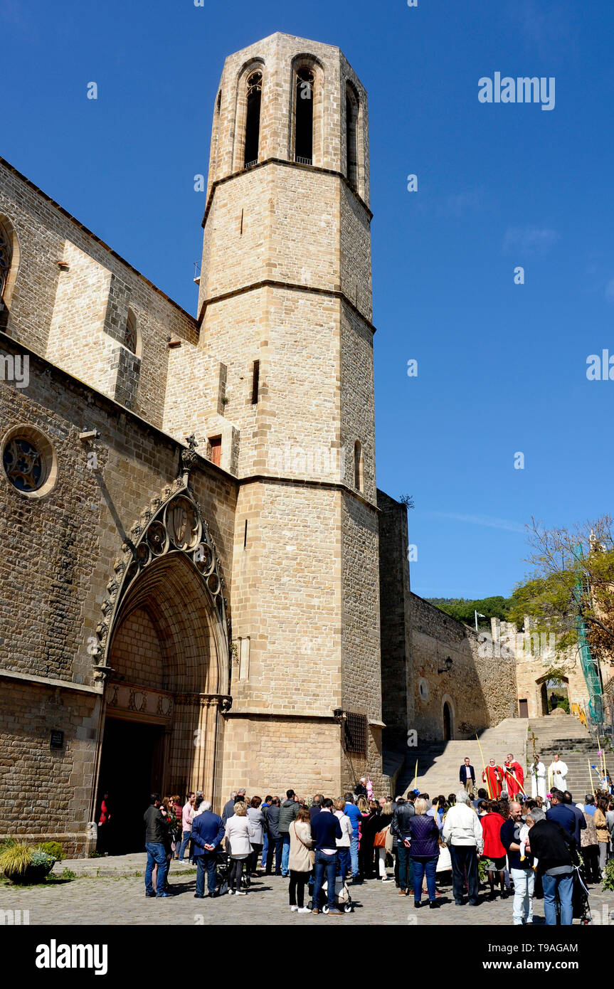 Ostermesse außerhalb des Klosters Pedralbes Stockfoto