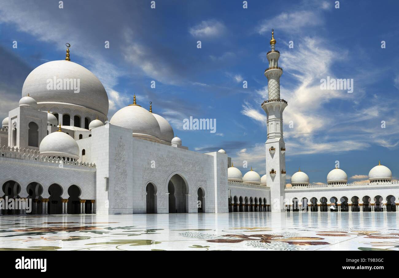 Sheikh Zayed Grand Moschee in Abu Dhabi Stockfoto