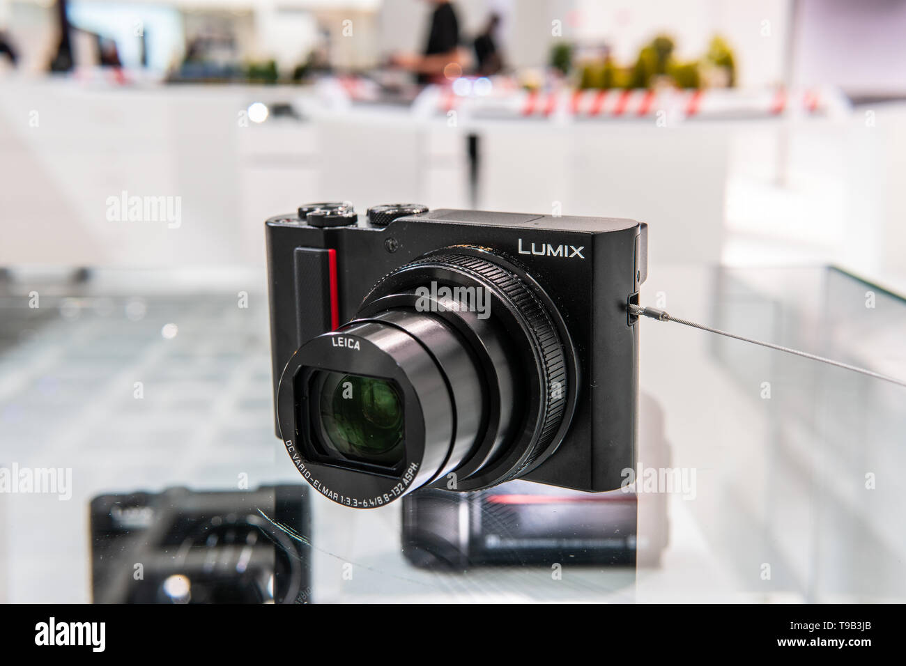 Panasonic Lumix TZ200 4K WIFI Digital Ultra HD-Kamera mit 15-fachem Zoom im Panasonic Ausstellungsraum, Global Innovations Show IFA 2018 Stockfoto