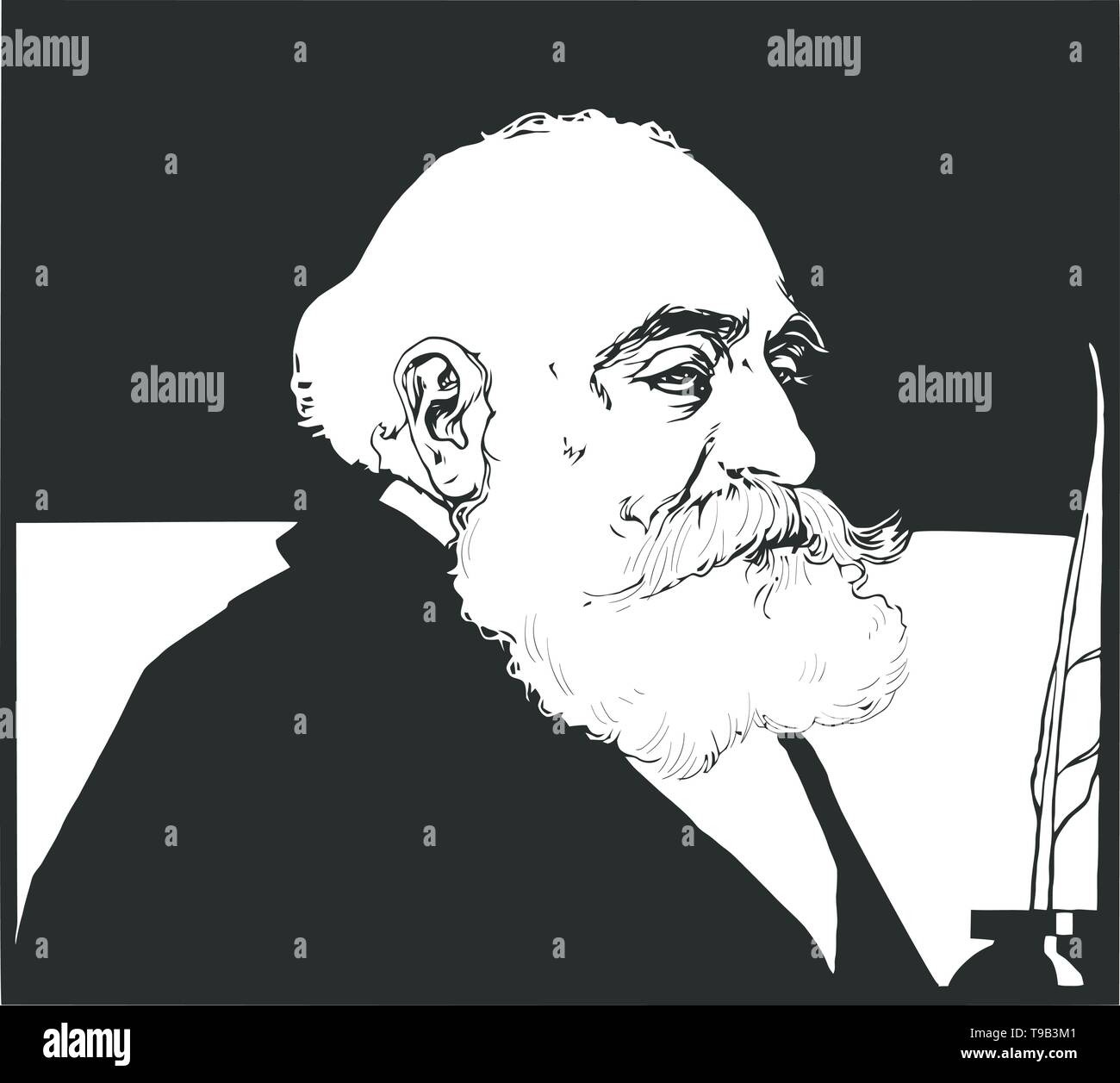 Simon Max Nordau, war eine zionistische Führer, Arzt, Autor und Gesellschaftskritiker. Stock Vektor