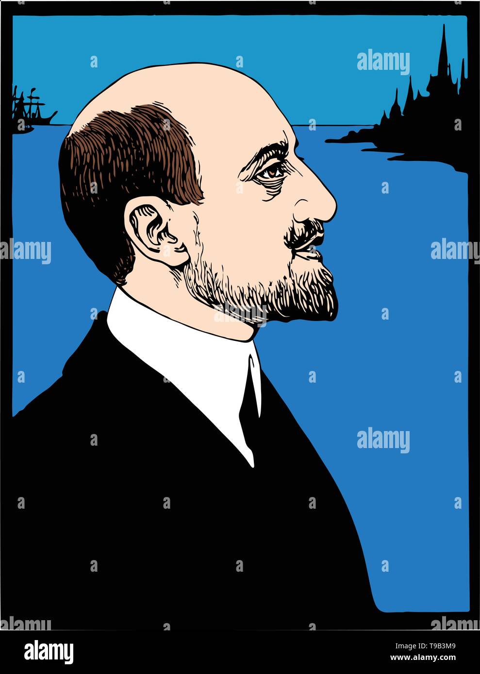 Allgemeine Gabriele D'Annunzio, Prinz von Montenevoso, Herzog von gallese war ein italienischer Dichter, Journalist, Dramatiker. Stock Vektor