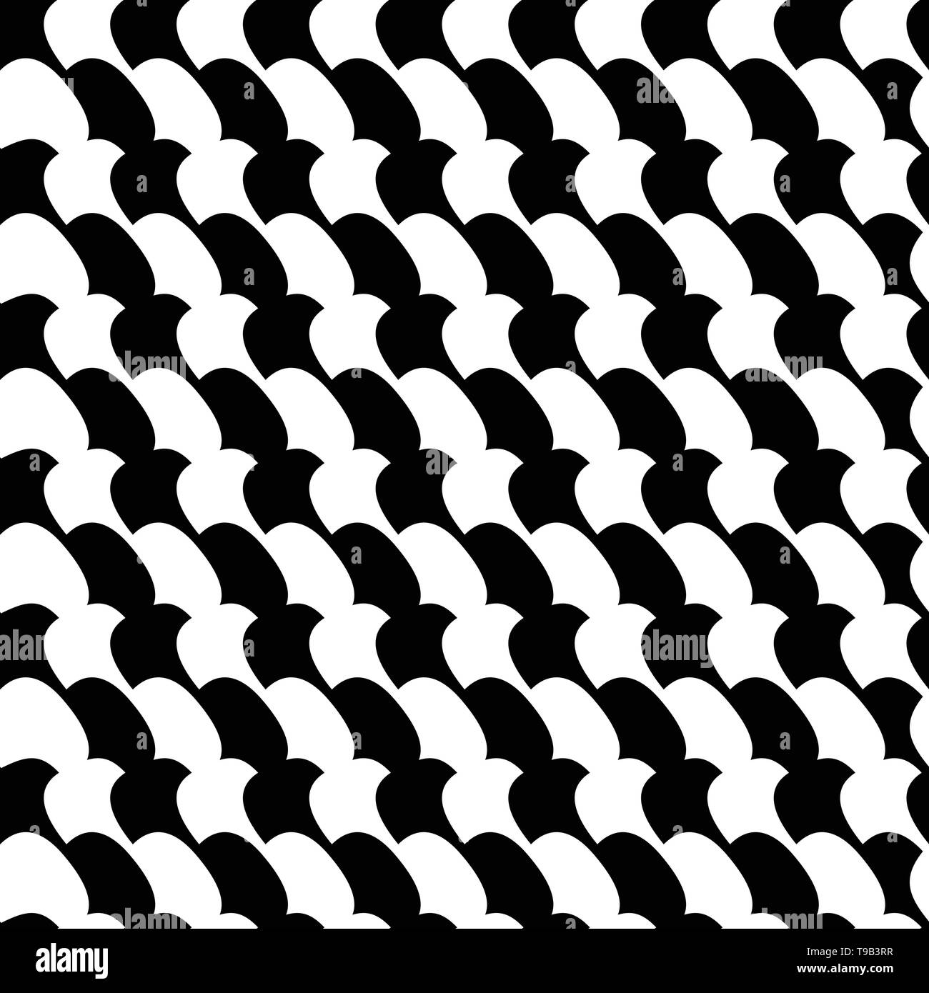 Nahtlos wiederholbares geometrische Schwarz und Weiß, monochrom Muster Stock Vektor