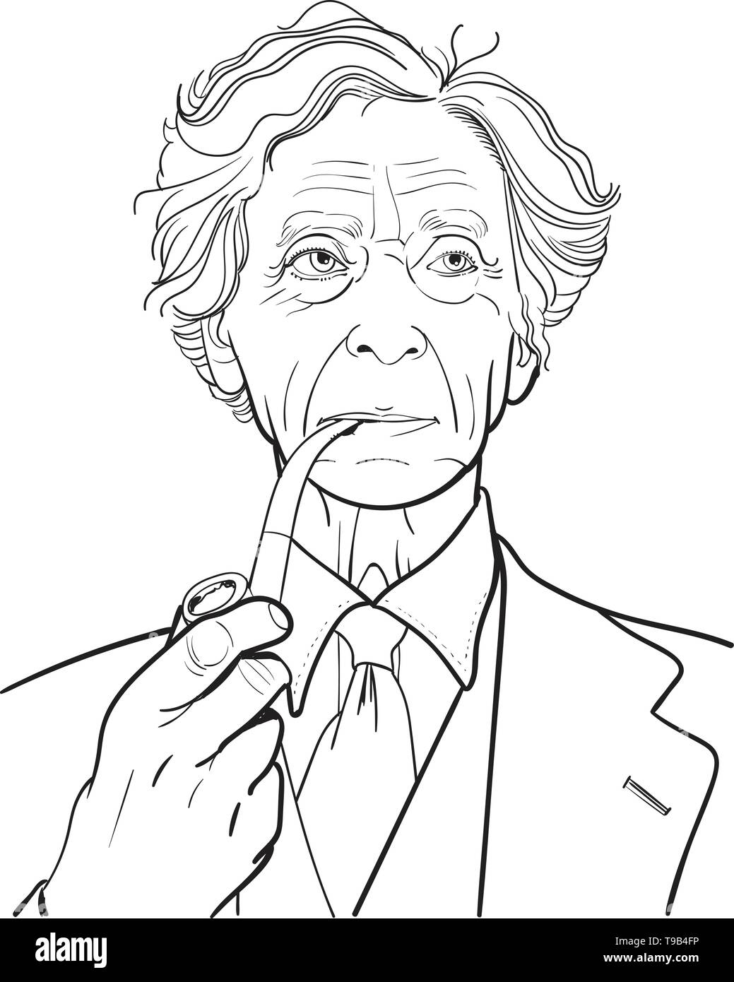 Bertrand Arthur William Russell, war ein britischer Philosoph, Logiker, Mathematiker, Historiker, Schriftsteller, Essayist, Gesellschaftskritiker, politischer Aktivist. Stock Vektor