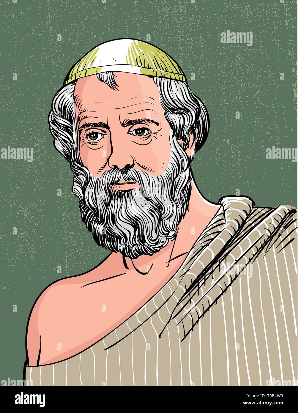 Platon Portrait im Einklang Art Illustration Stock Vektor