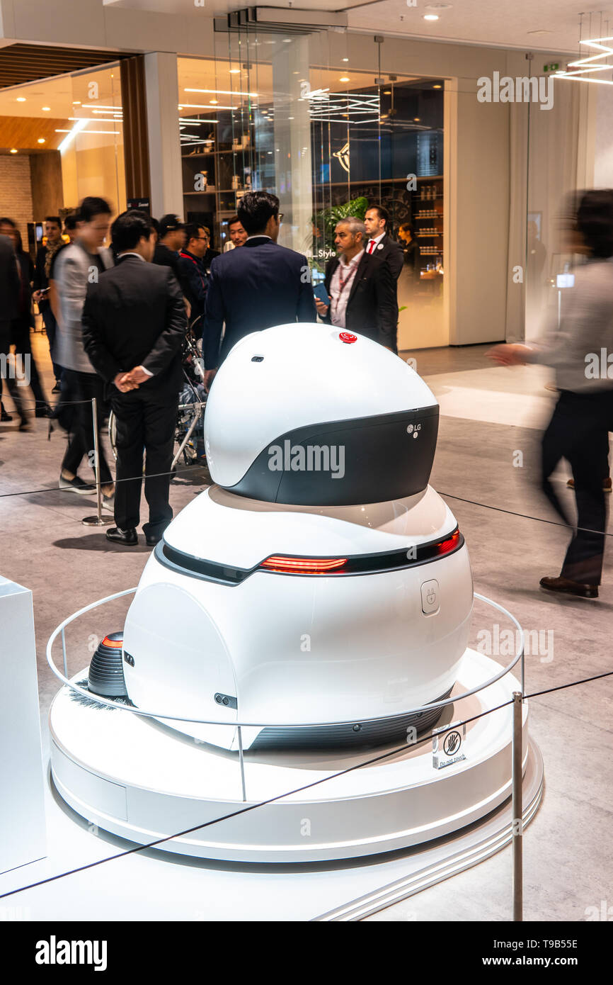 Berlin, Deutschland, 31. August 2018, LG CLOi ThinQ AI Bot intelligente Roboter künstliche Intelligenz auf dem Display, LG-Ausstellung in globale Innovationen zeigen IFA Stockfoto