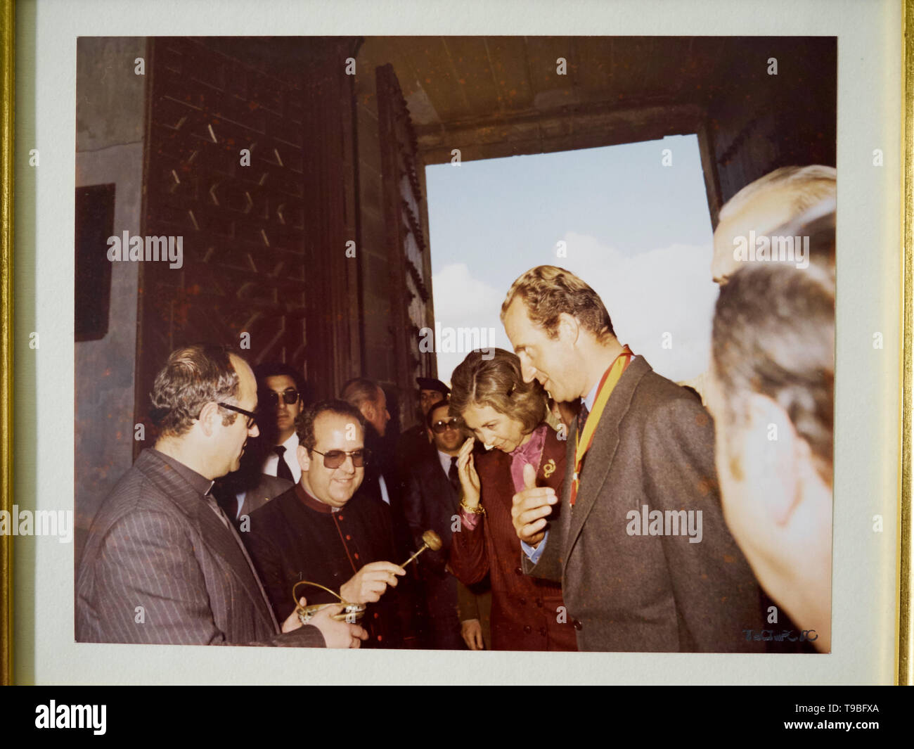 1980 s, Könige von Spanien Don Juán Carlos und Doña Sofía Besuch der Kathedrale von Baeza, Jaén Provinz, Andalusien, Spanien. Stockfoto