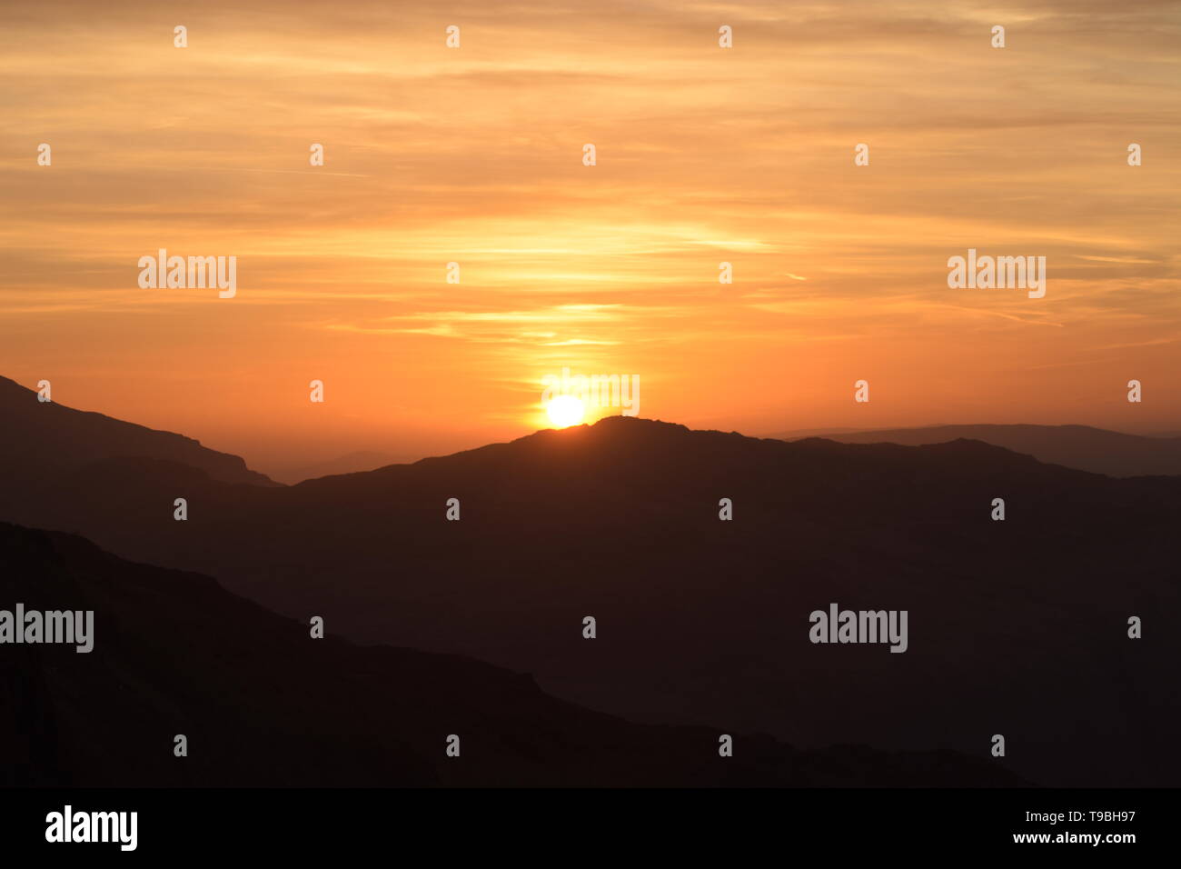 Snowdon Sun Rise Stockfoto