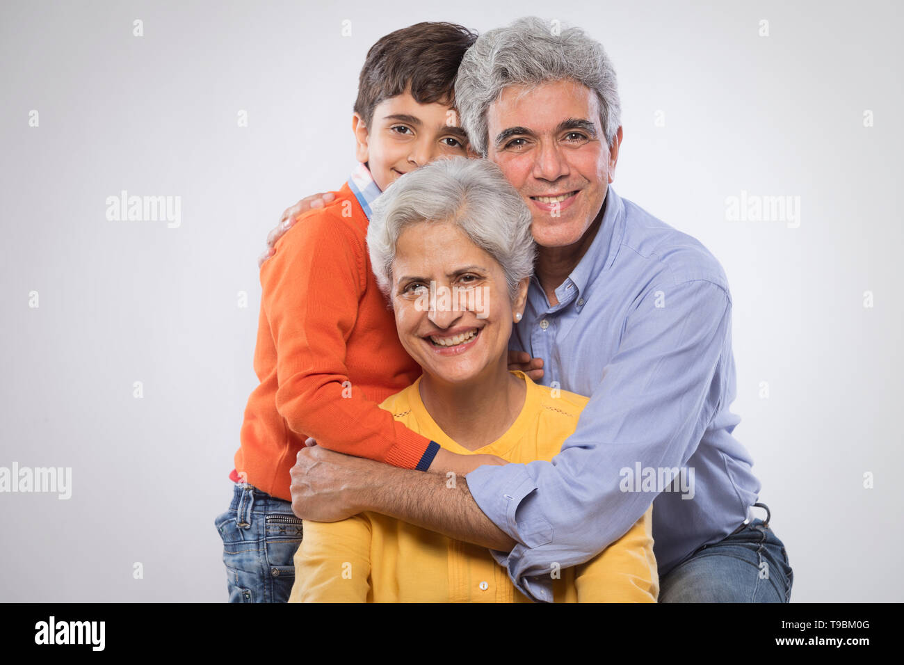Porträt von zwei Generationen-Familie Stockfoto