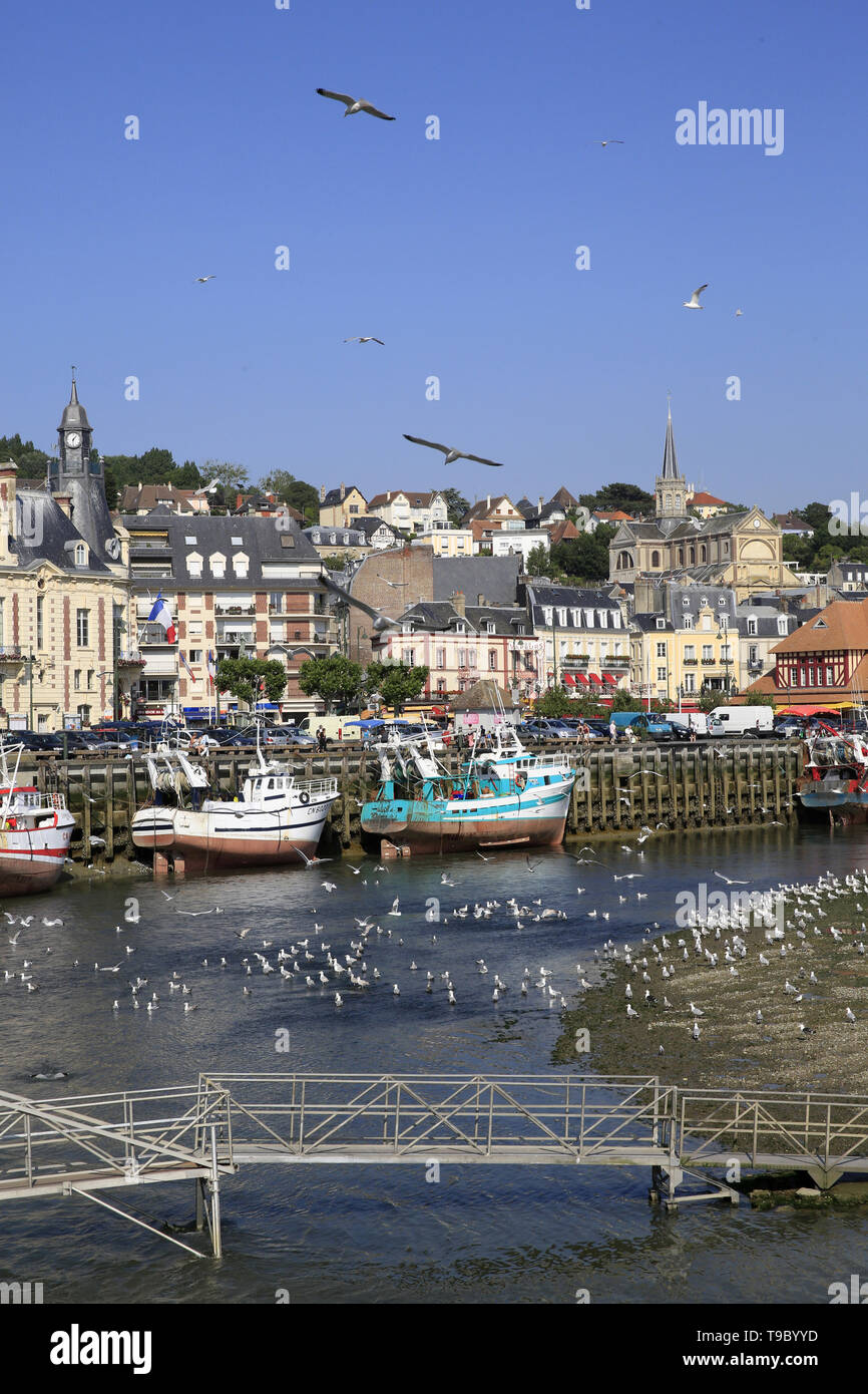 Port de Honfleur à maràe Basse. Stockfoto