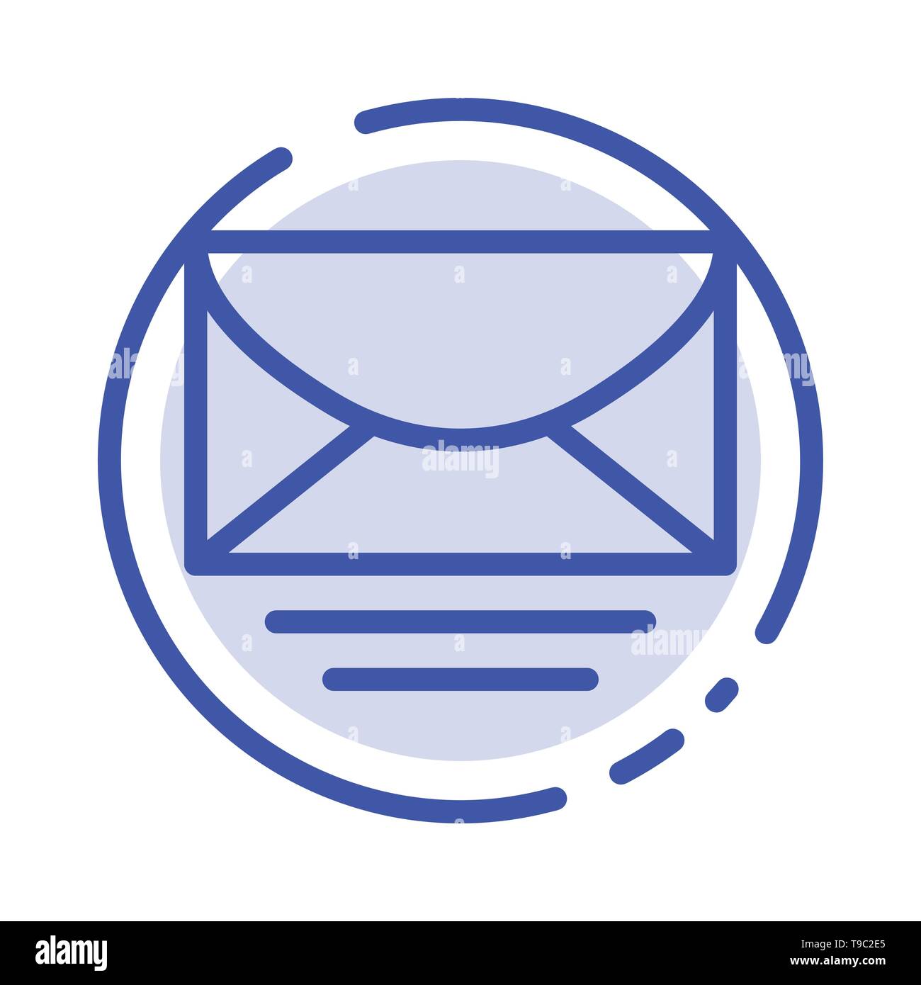 Brief, E-Mail, Nachricht, Globale blau gepunktete Linie Symbol Stock Vektor