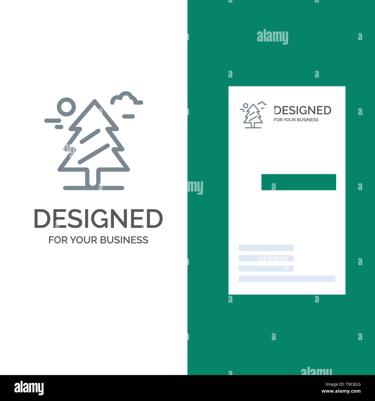 Wald, Baum, Weald, Kanada Grau Logo Design und Business Card Template Stock Vektor