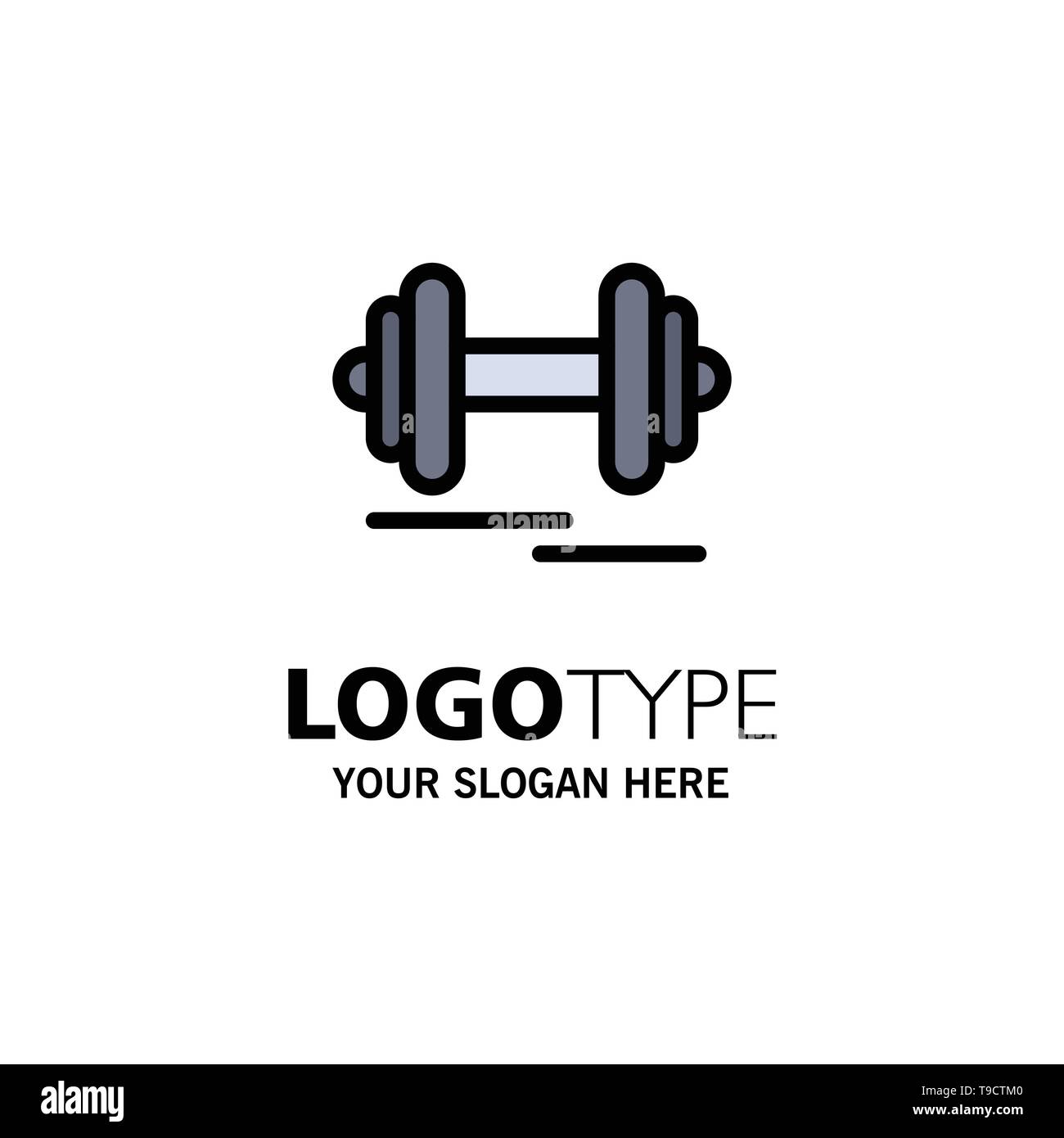 Hantel, Fitness, Sport, Motivation, Business Logo Vorlage. Flachen Farbe Stock Vektor